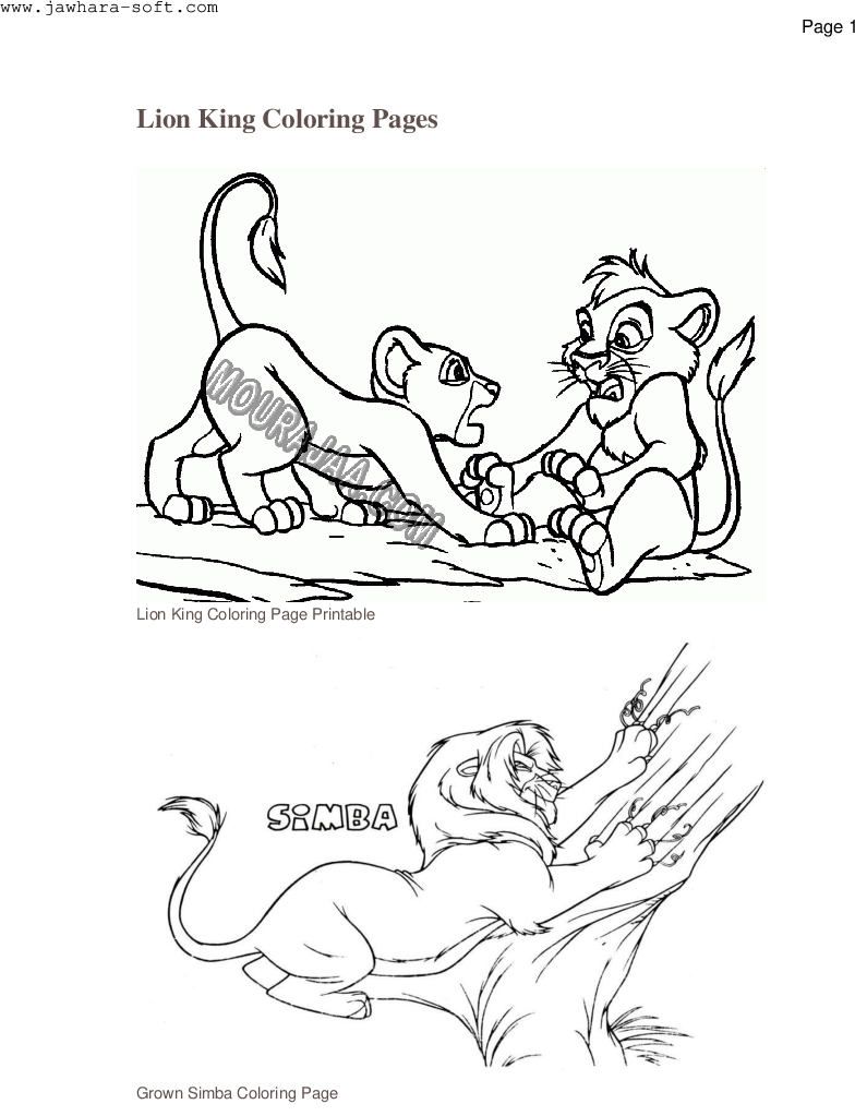 Lion King Coloring Pages